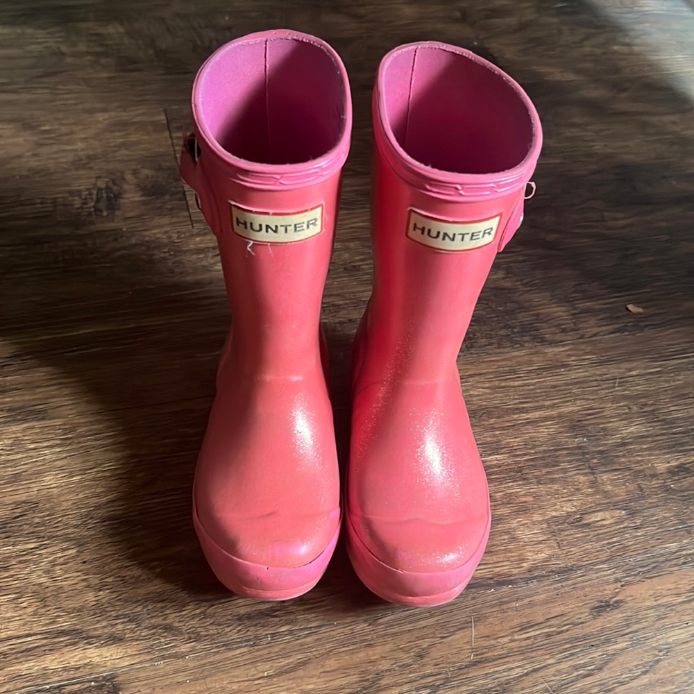 Children Hunter pink sparkle rain boots